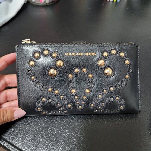 Michael Kors Adele Embellished Leather Smartphone Wallet - Picture 1 of 13